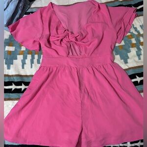 Bright pink romper